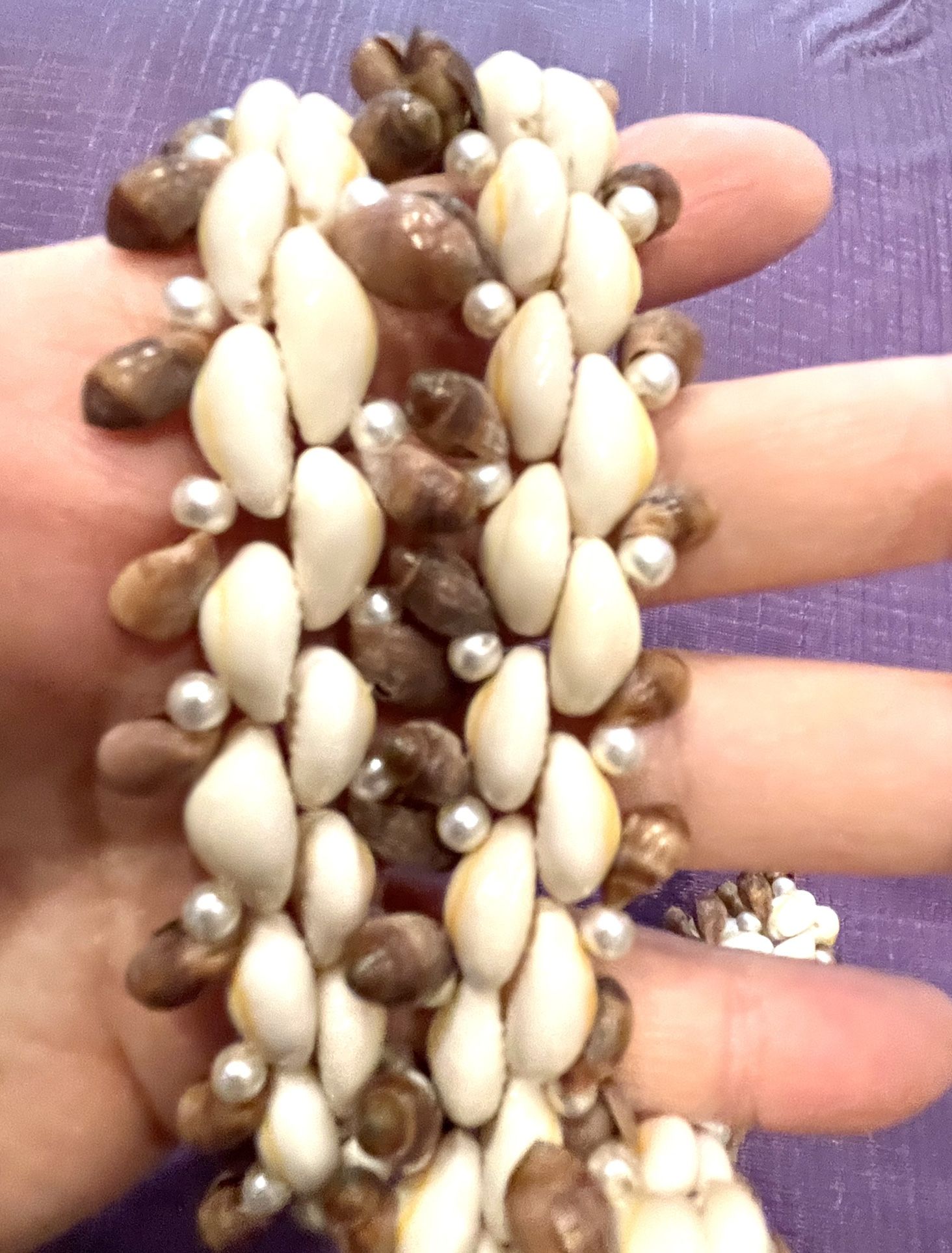 Hawaiian Cowrie Shell & Pearl Necklace