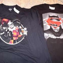 Superman V Batman  XXL Mens Shirts 2xl Lot 2 Shirts New