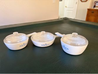 Vintage Corning Ware Blue Cornflower  Casserole  Set with Lids