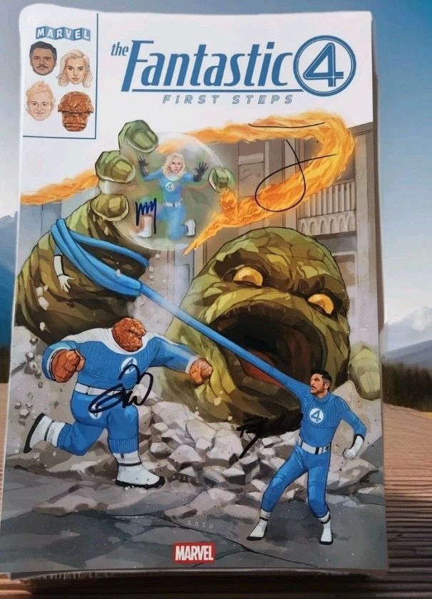 Fantastic Four autographed poster by cast w/ COA 11x17