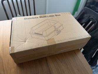 Unopened stainless steel litter box