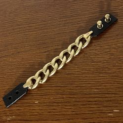 Jenny Bird Leather Link Gold Bracelet