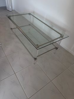 Glass coffee table