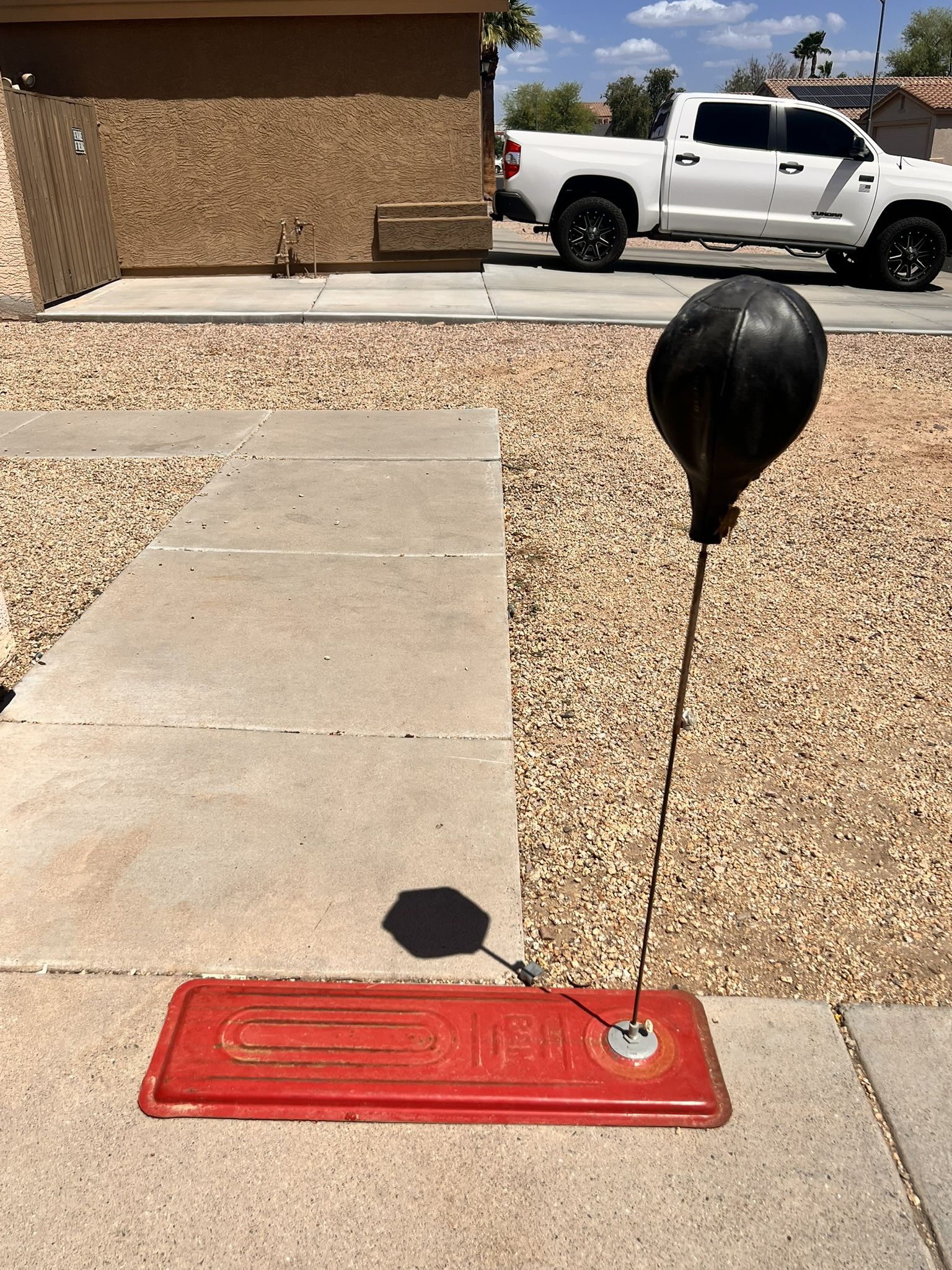 Vintage 1950s B&M Boxing Speed Bag with Adjustable Stand