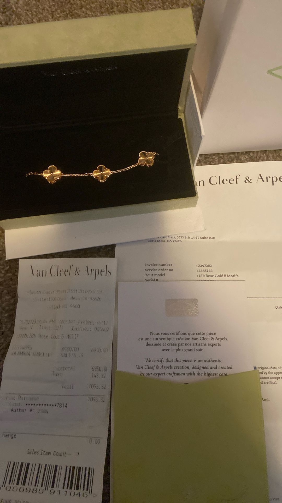 Van Cleef And Arpels 18k Rose Gold