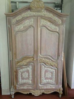French country hand carved armoire