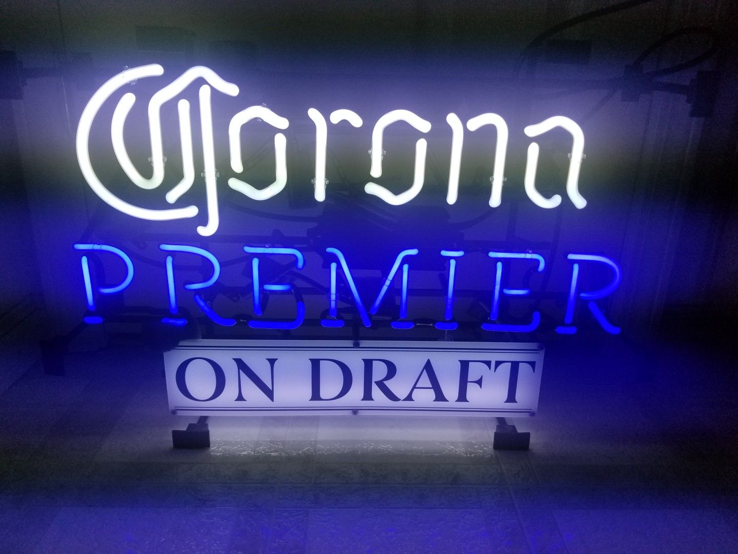 Corona Premier On Draft glass neon sign