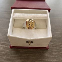 School ring vintage 1930’s 10k gold & sterling silver. Murchison Newark size 7 3/4