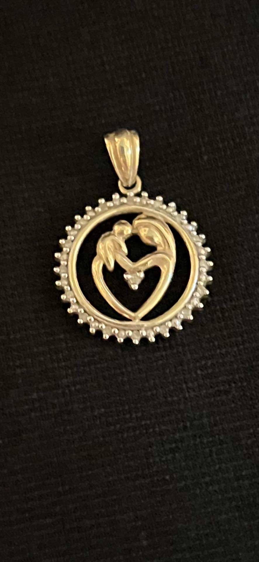 10k .12ctw Diamond Mother, And Child Pendant