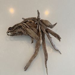 Handmade Horse Bust Driftwood Sculpture 