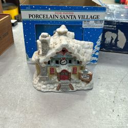 Hand Painted Porcelain Santa Village 