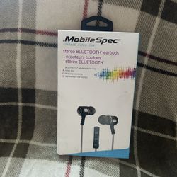 MobileSpec MBS11121 Bluetooth Wireless Metal Earbuds w/ In-Line Mic, BK/Graphite