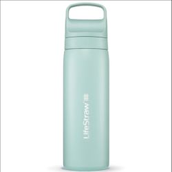 LifeStraw  Insulated Stainless Steel Water Filter Bottle, 18oz, Seafoam, Removes Bacteria, Parasites, Microplastics, Improves Taste