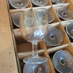 Vintage Dimple Goblet, Color Amber Lustre. In Original Box. Never Used.