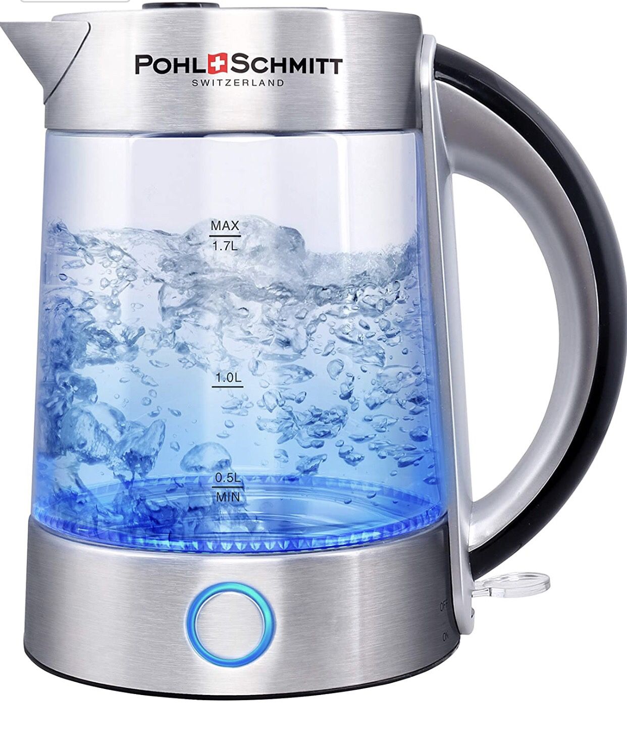 Pohl Schmitt 1.7L Electric Kettle with Upgraded Stainless Steel Filter,  Inner Lid & Bottom, Glass Water Boiler & Tea Heater with LED, Cordless,  Auto for Sale in Walnut, CA - OfferUp