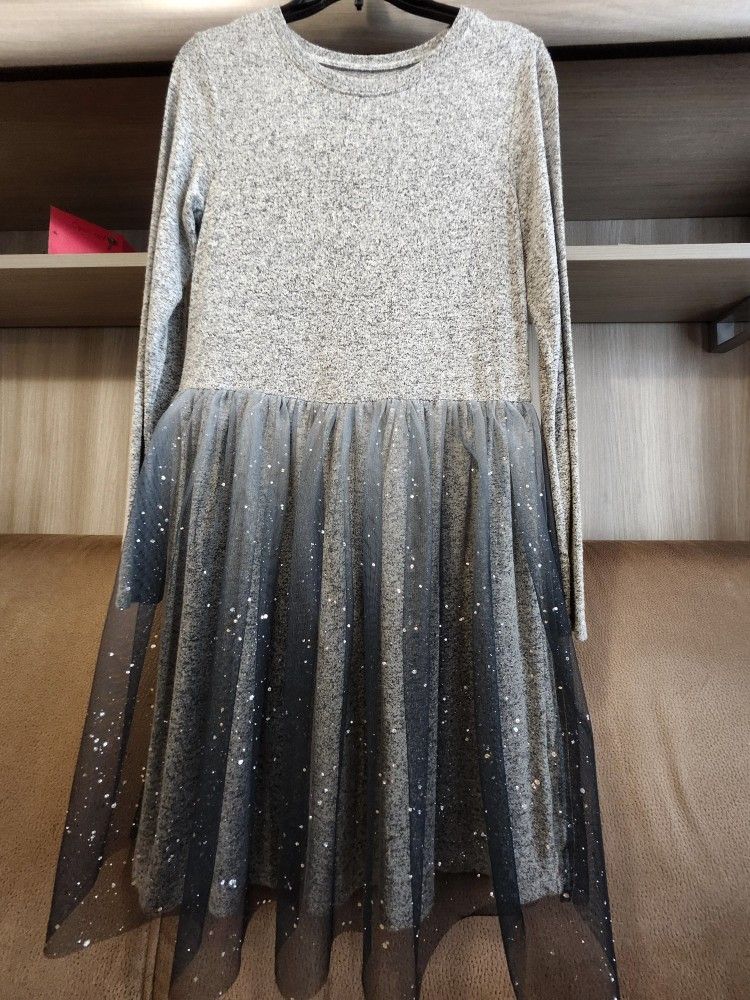 Cat & Jack Dress w/long sleeve and tulle, Girls XL 14-16
