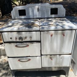 Vintage Grayson Enamel Wood Cook Stove – Antique Farmhouse Range