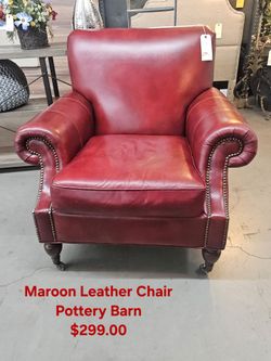 Chair Leather Maroon We are located at 2811 East Bell road. Another Time Around Furniture.