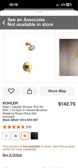 KOHLER Elate 1-Handle Shower Trim Kit With 1.75 Gpm In Vibrant Brushed Moderne Brass (Valve Not Included)