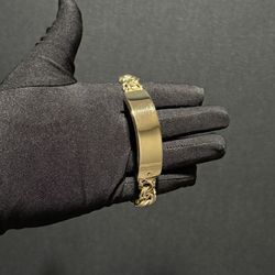 14K Gold filled chino link Name plate ID bracelet 