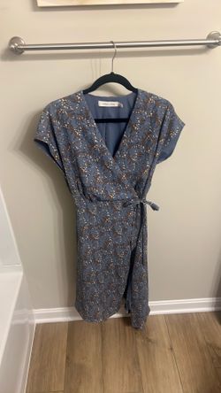 Bishop and Young Wrap Blue Dress Small