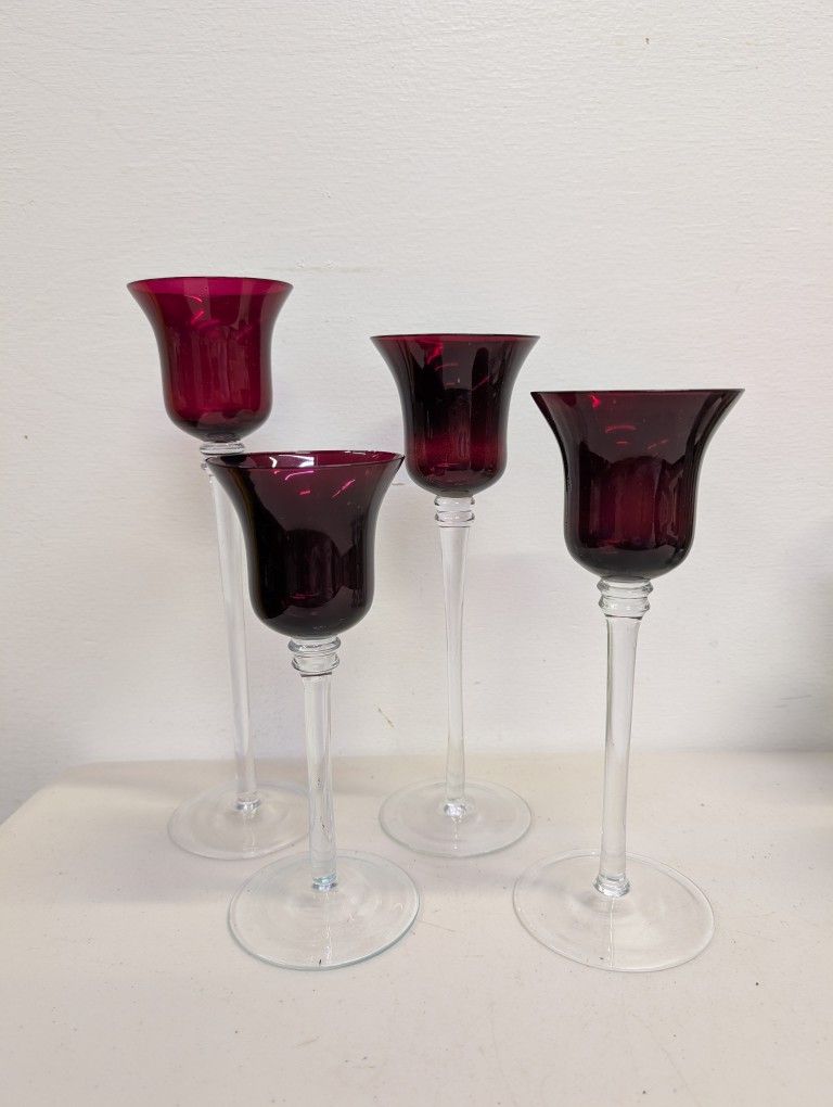 Wine Glass Candle Holders