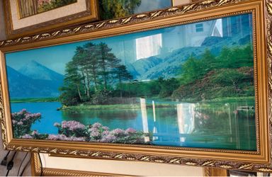 Vintage Animated Moving Waterfall Picture – Lighted Wall Art with Nature Sounds