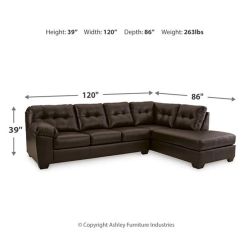 Ashley Furniture Brown Leather Sectional
