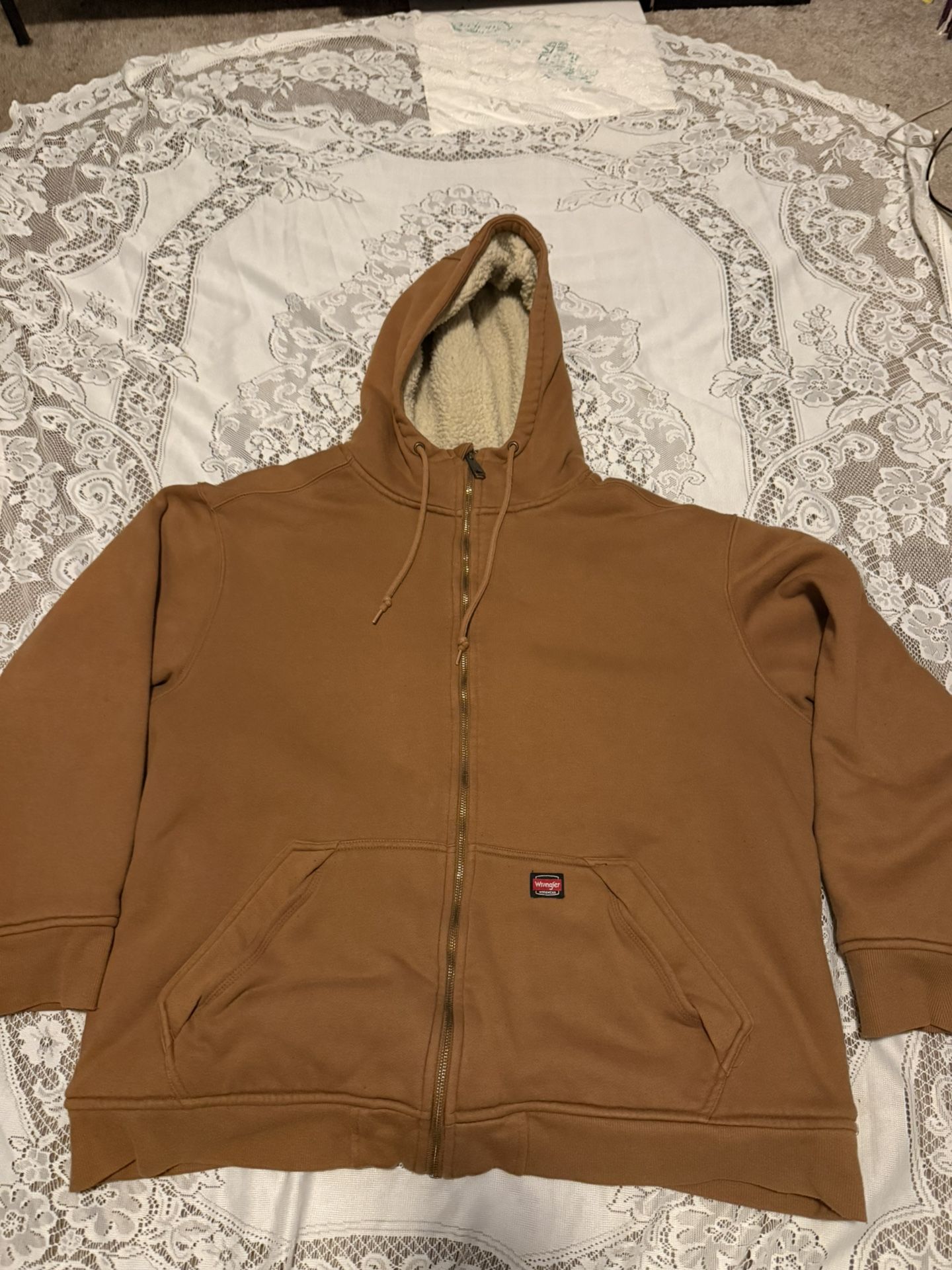 Brown Wrangler Sherpa Lined Hoodie XL