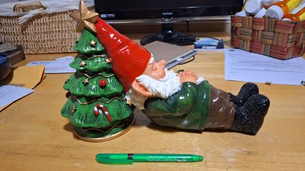Ceramic Figure, Santa Sleeping