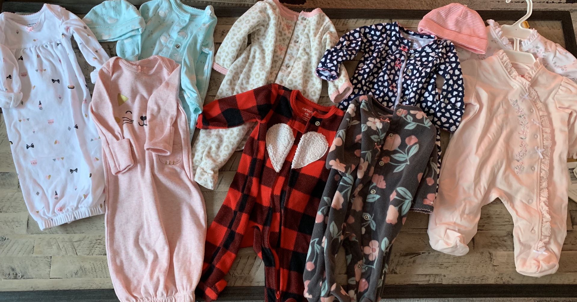 Newborn baby girl clothes and accessories