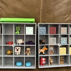 Two Minecraft Mini Figures Case Containers 