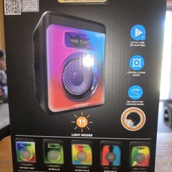 🆕️ BLUETOOTH,USB, OR MEMORY CARD PLAY, HAS FM RADIO. 11 LIGHT UP MODES. MIC INPUT ALSO.  