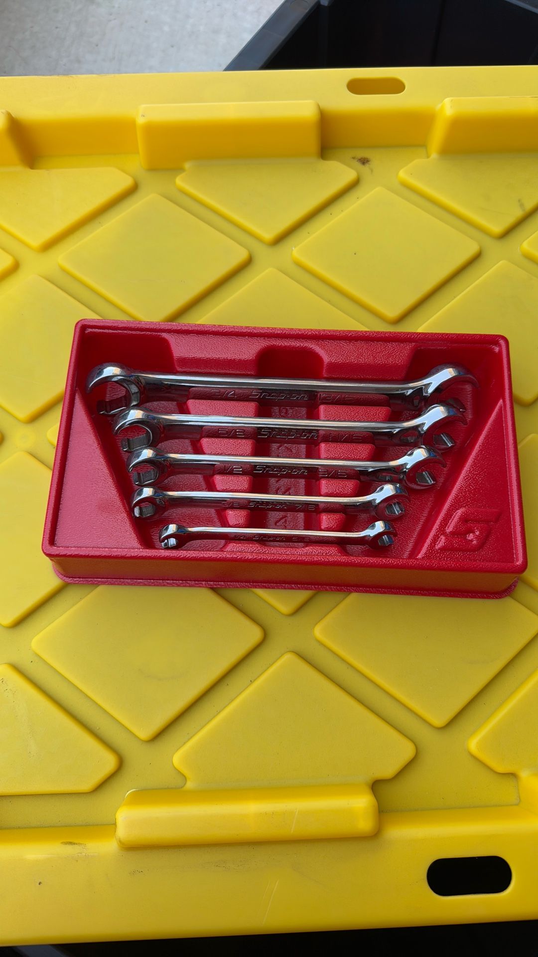 Snap on 5pc 6point sae flank drive wrench set