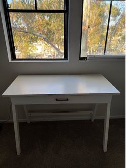 White Computer Desk with Drawer