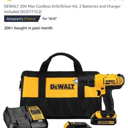 Brand new never used. DEWALT 20V Max Cordless Drill/Driver Kit, 2 Batteries and Charger Included.