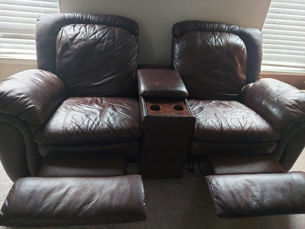 Leather Recliner Couch