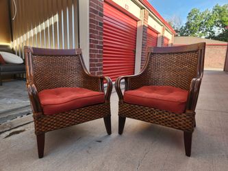 Pier 1 Temani Wicker Woven Chair Set | Red Clay