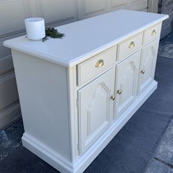 Gorgeous Antique White Bassett Buffet Credenza