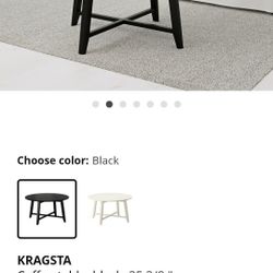 Ikea Black Wooden Coffee Table For Sale