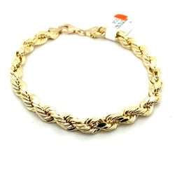 10l Gold Bracelet 8” Hollow Rope 6.5mm 6.9grams 140560 7