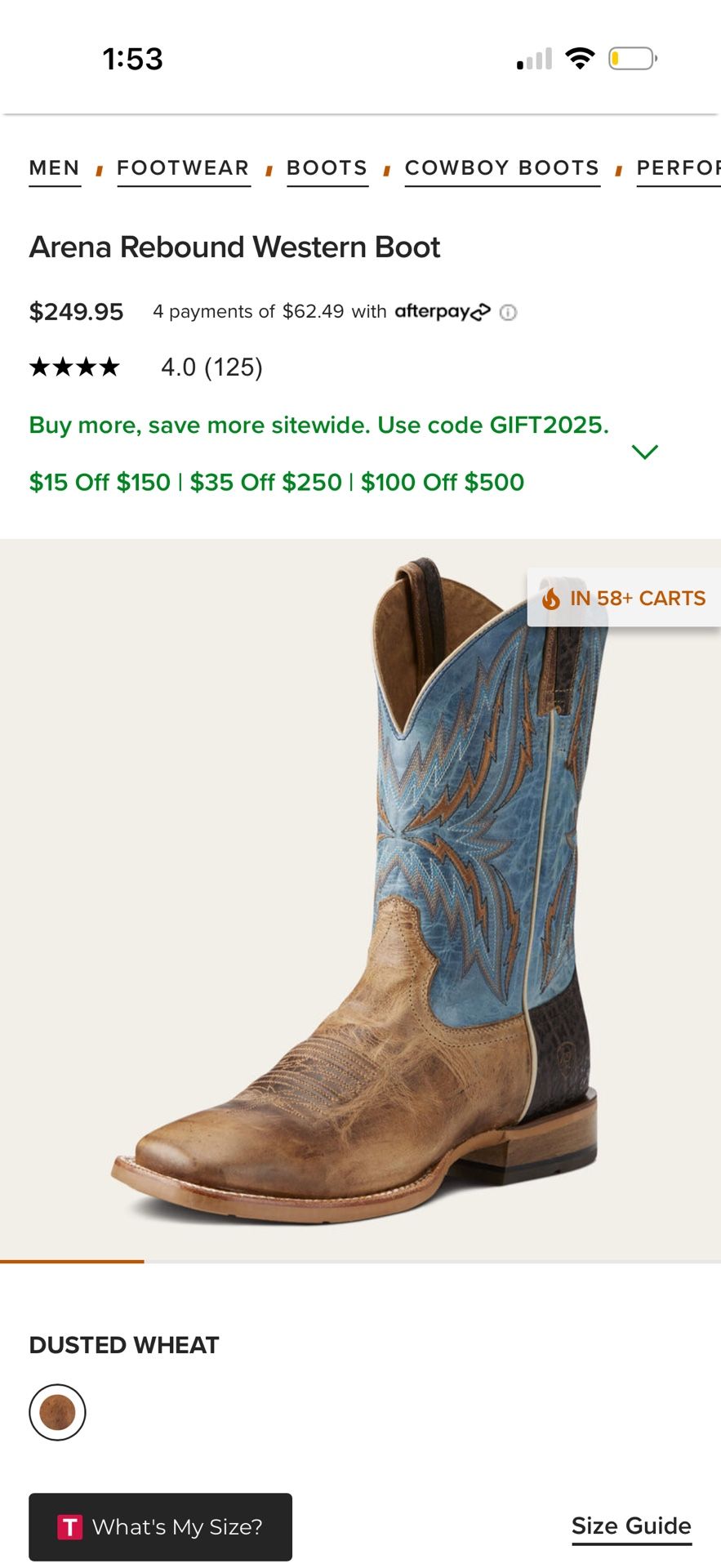 Brand New Ariat Men’s Boots Size 8D