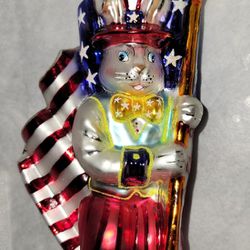 Christopher Radko Billy Doodle Dandy Patriotic Flag Bunny Ornament 
