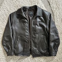 Jos A Bank $700 Dark Brown Genuine Leather Bomber Jacket Mens Size M