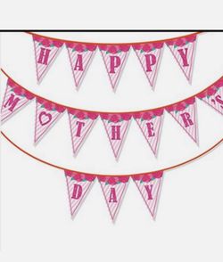 Pink "Happy Mother Day" Party Banner - Celebration Garland