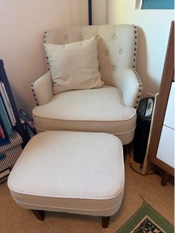 Sofa Chair and Ottoman with pillow