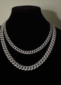 925 diamond Cuban link chains