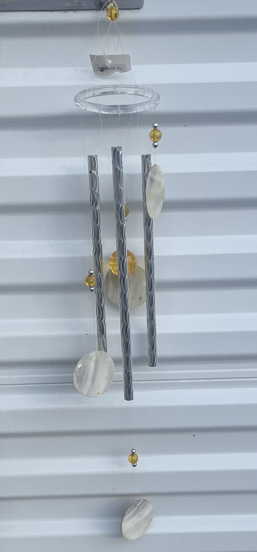 Shell & Yellow Crystals Wind Chimes 