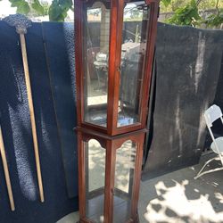Vintage Cherry Color 70 Inch Tall Display W Light Glass Shelves Available Inserts 