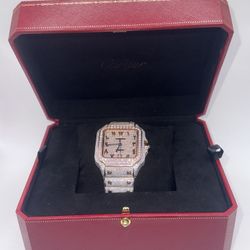 Cartier VVS1 Moissanite White/Rose Gold Watchv